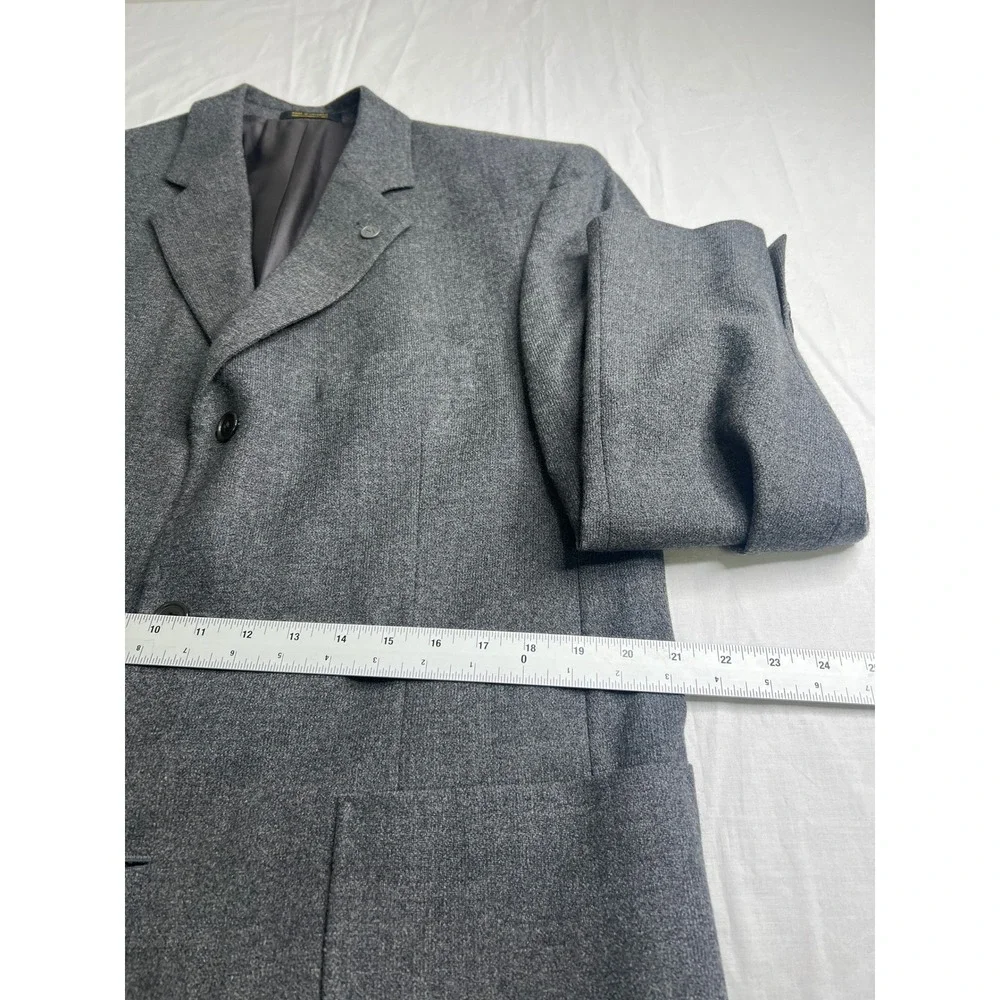 Andrew Fezza New York Gray Worsted Wool‎ Cashmere Blazer Mens 42R